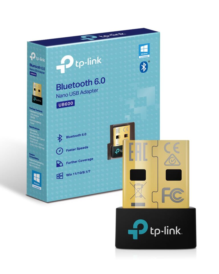 TP-Link UB600 Bluetooth 6.0 Nano Bluetooth USB, Chiavetta Bluetooth per PC, Adattatore Bluetooth, Compatibile con Controll...
