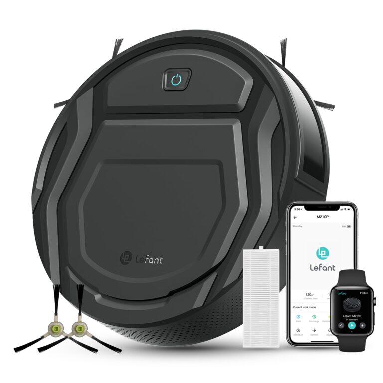 Lefant M210P Robot Aspirapolvere, Potenza 2200Pa, Ultra Sottile 7.8cm, Auto 120 Minuti, Senza Grovigli, Potenziamento Tapp...