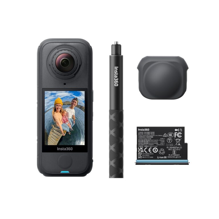 Insta360 X4 Air Pack Starter Nero grafite- Videocamera leggera 165g 8K 360, selfie stick invisibile, lenti sostituibili, p...