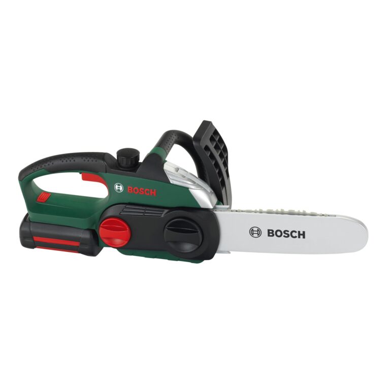 Theo Klein 8399 Motosega Bosch, Riproduzione Fedele all'originale e a Misura di Bambino, Sega a batterie con Effetti sonor...