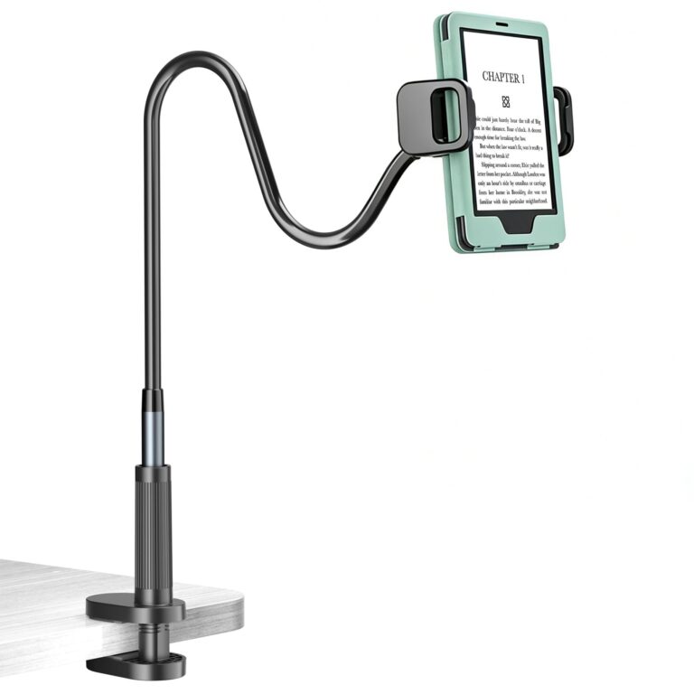Kefotic Supporto per tablet a collo d'oca lungo per letto, funziona con custodia spessa, supporto per eReader compatibile ...