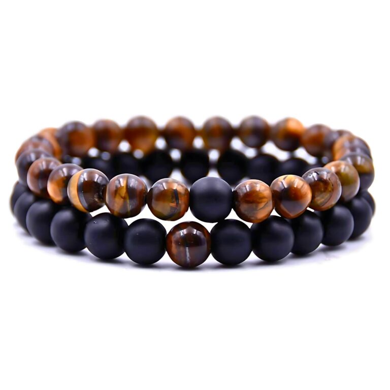 DAC Bracciale Uomo con Pietre Naturali Chakra – Set 2 Pezzi