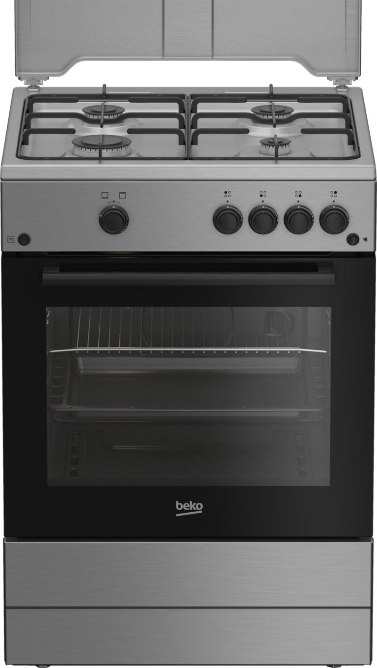 Cucina a gas con forno a gas 60x60 cm inox e nero