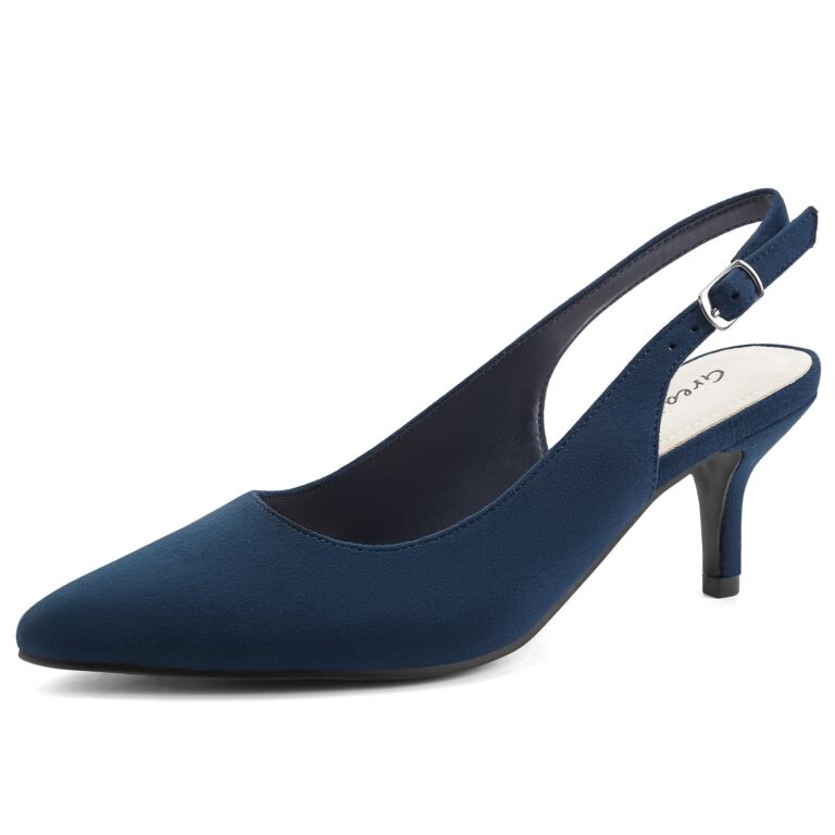 Greatonu Slingback con Tacco Medio a Gattino Eleganti