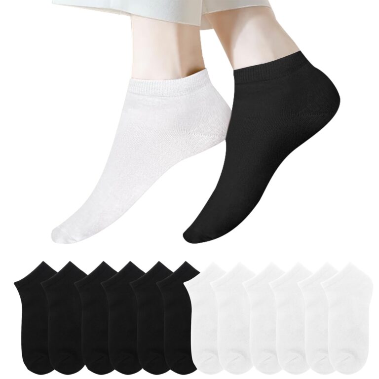 Lakpoau 12 paia calzini corti sportivi unisex in cotone traspirante