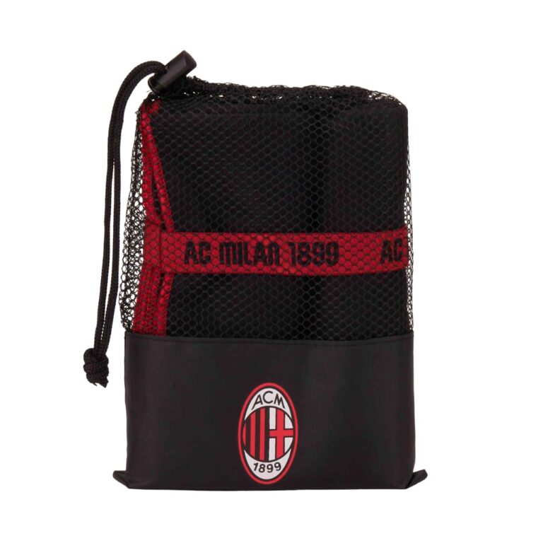 AC Milan Asciugamano in Microfibra Multiuso, per Spiaggia, Viaggio e Sport, Prodotto Ufficiale
