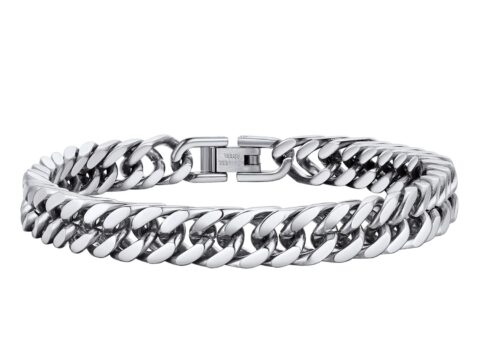 PROSTEEL Bracciale Catena Cubana Uomo Stile Cyberpunk 8/12/17mm