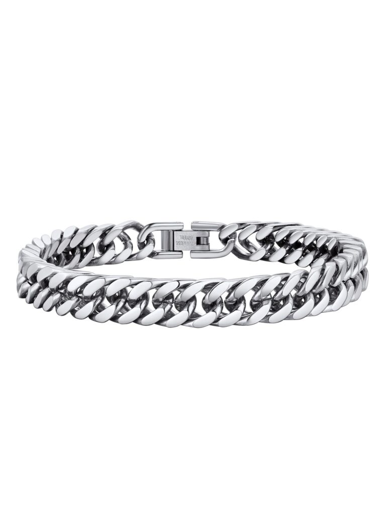 PROSTEEL Bracciale Catena Cubana Uomo Stile Cyberpunk 8/12/17mm