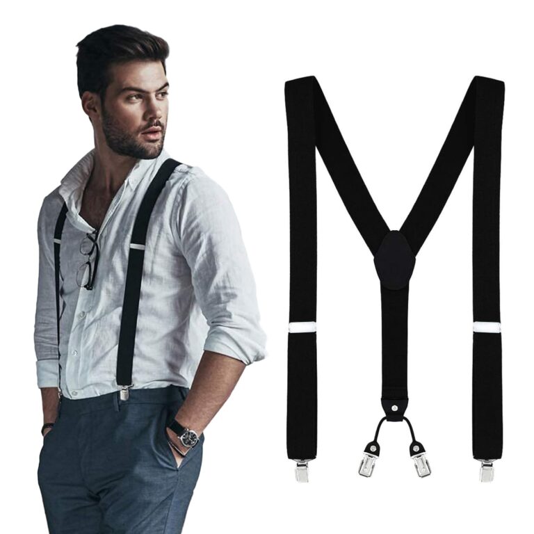 DonDon Bretelle uomo eleganti con clip larghe 3,5 cm