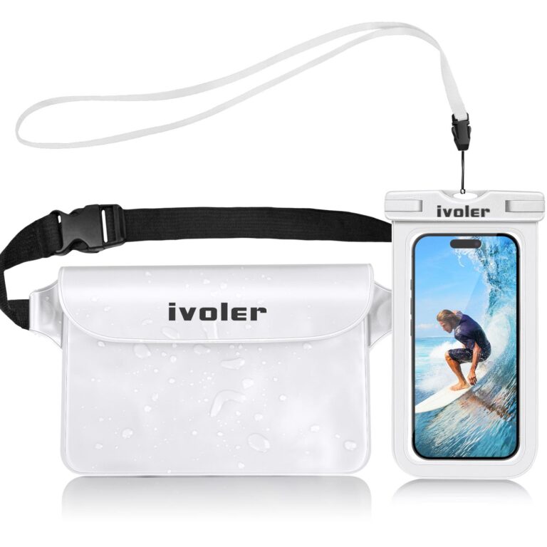 iVoler Kit Impermeabile con Borsa Marsupio e Custodia Smartphone IPX8 per Sport Acquatici Pesca Vela Sci Mare Escursione, ...