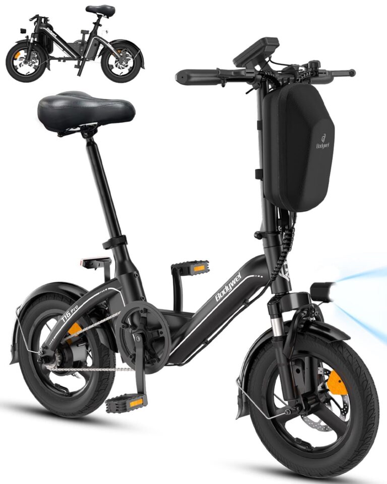 Bodywel T16Pro Bici Elettrica Pieghevole 14" Leggera Adulti/Ragazzi, Batteria 36V 10Ah + Motore 250W, 3 Velocità, Display ...