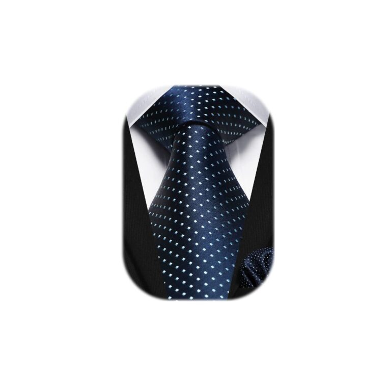 HISDERN Cravatta a Pois con Fazzoletto da Taschino – Set Elegante