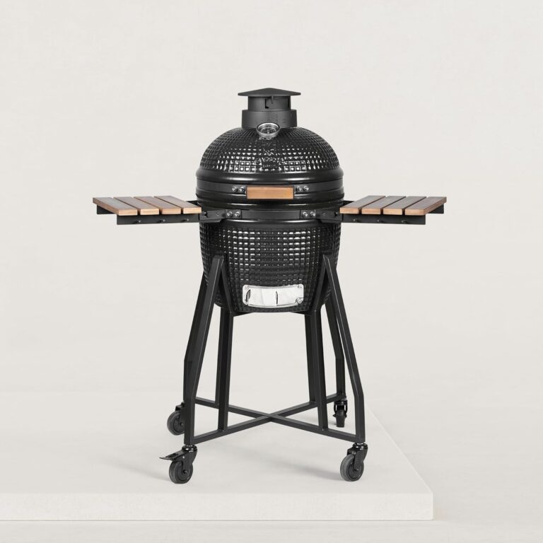 Kamado Forest Grill 16' M - In Ceramica 2,8 cm con Carrello e Maniglie, 5 Modalità di Cottura: Gr...