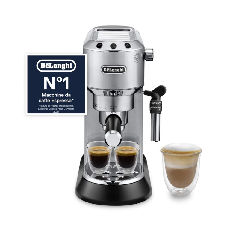 De’Longhi Dedica Style – Perfetto Macchina da Caffè Espresso, Compatibile con Cialde ESE, Montalatte Manuale per Cappuccin...