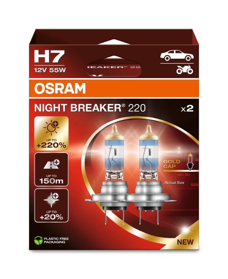 Osram Night Breaker 220 H7 +220% di luminosità (coppia)