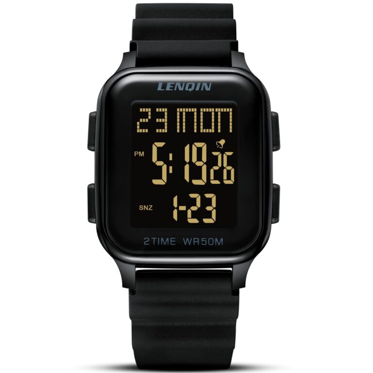 LENQIN Orologio Digitale Sportivo Uomo Impermeabile 50m con Cronometro