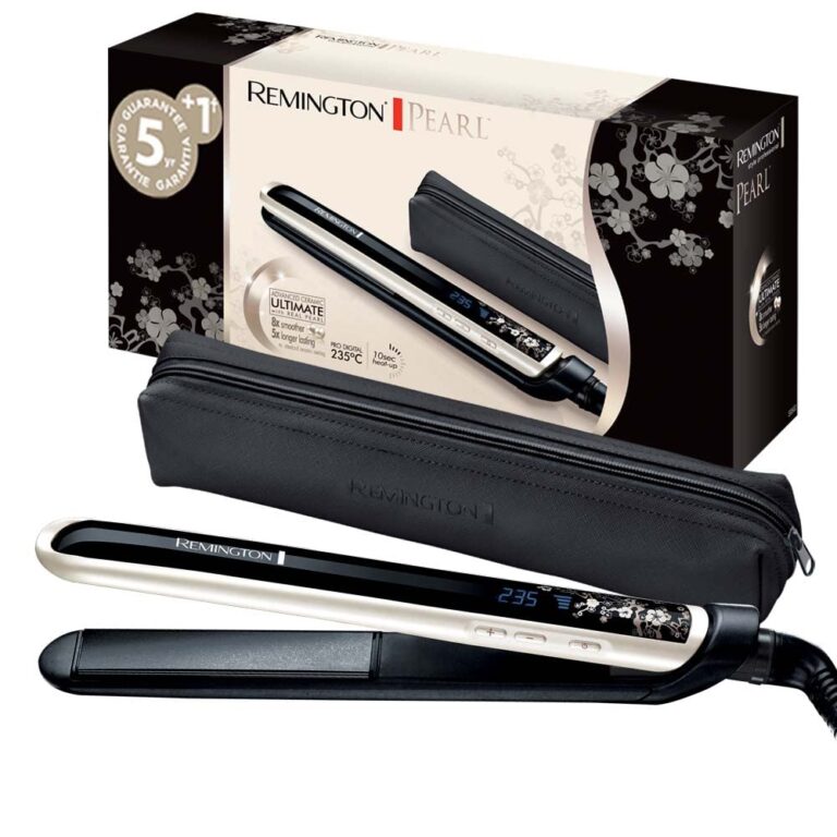 Remington Piastra Per Capelli, Professionale, Rivestimento In Ceramica Doppio infusa di perla, Piastre strette e lunghe 11...