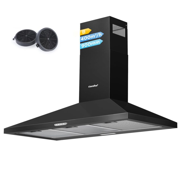 COMFEE' Cappa Piramidale 90 cm PYRA17B Nera con LED e Filtri Carbone