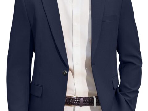 COOFANDY Blazer Uomo Casual Monobottone per Business Casual