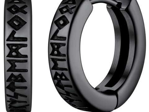FaithHeart Orecchini Cerchio Rune Vichinghe Argento 925 Unisex