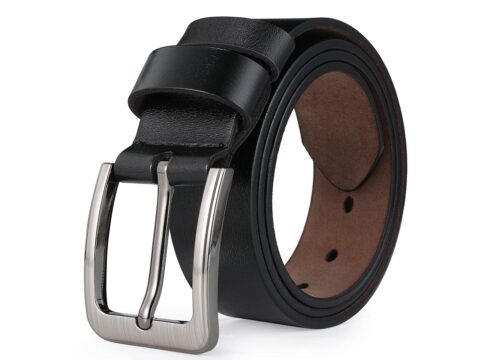 Vrlegend Cintura Uomo in Pelle con Fibbia ad Ardiglione 38 mm, fino a 175 cm