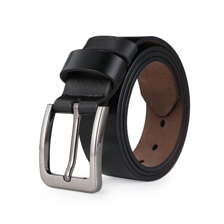 Vrlegend Cintura Uomo in Pelle con Fibbia ad Ardiglione 38 mm, fino a 175 cm