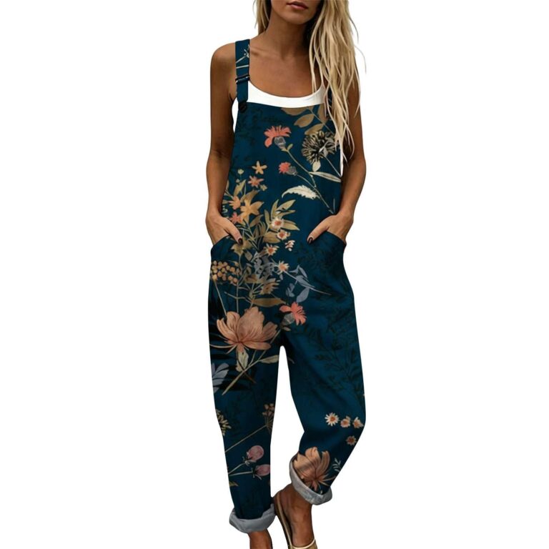 Salopette Donna Estiva in Lino con Stampa Boho Chic