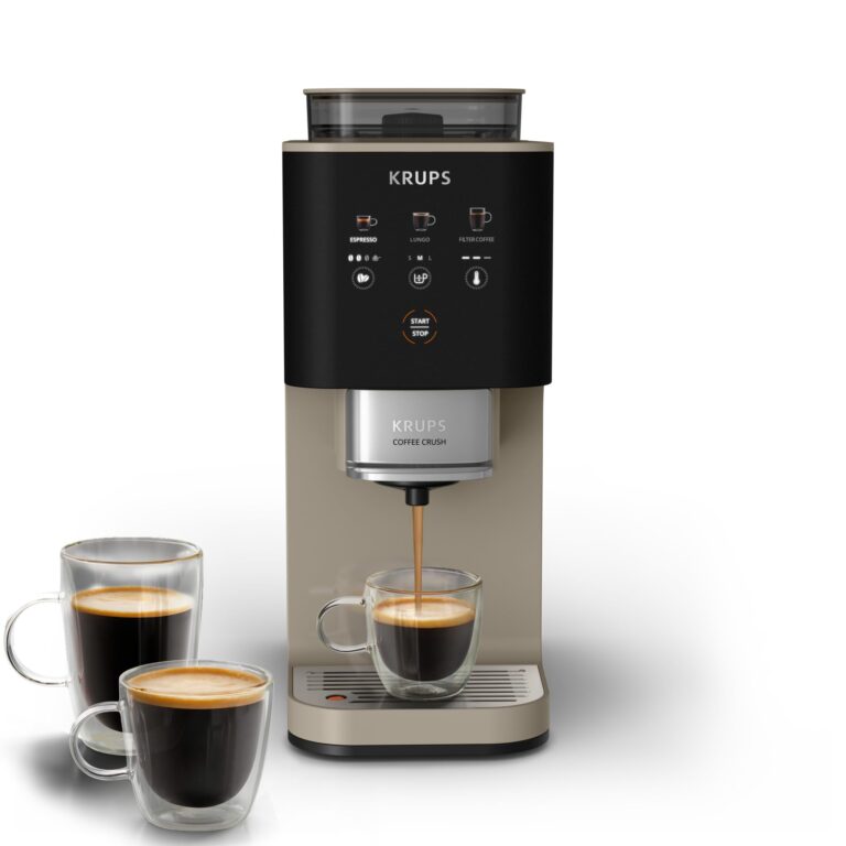 Krups Coffee Crush Extra, Macchina da Caffè Automatica, Super Compatta, Ingombro Minimo, 3 Livell...