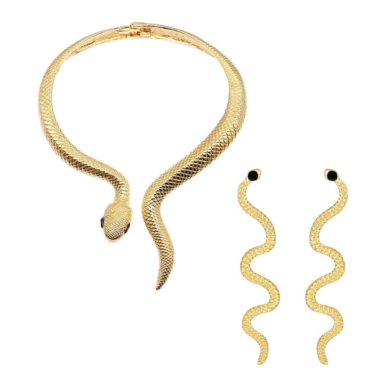 FDGGT Parure Collana e Orecchini a Serpente Stile Retrò