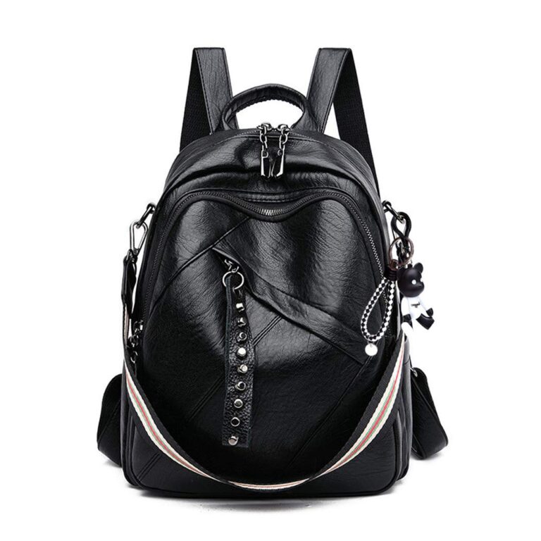 BUKESIYI Zaino donna elegante antifurto in PU nero