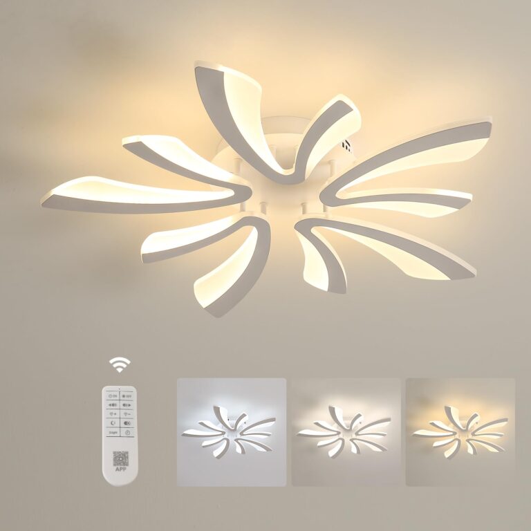 Comely Plafoniera LED da soffitto moderna 48W, 5400LM. Design elegante a forma di V in acrilico, ideale per soggiorno, cam...