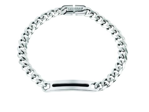Sector No Limits bracciale uomo Basic in acciaio e pelle smaltata