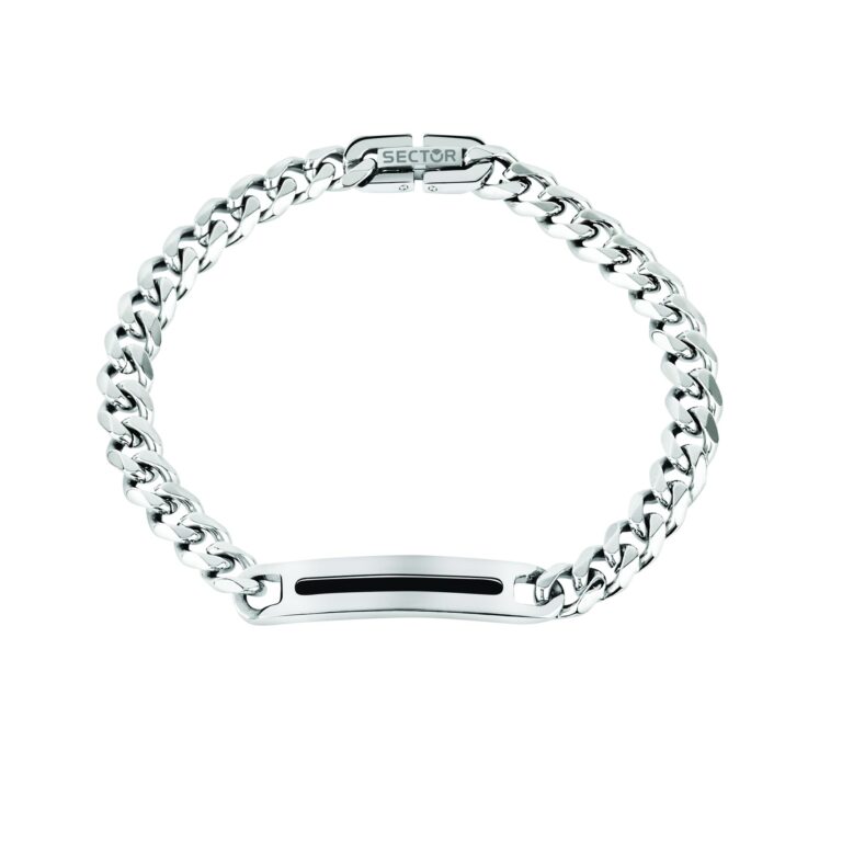 Sector No Limits bracciale uomo Basic in acciaio e pelle smaltata