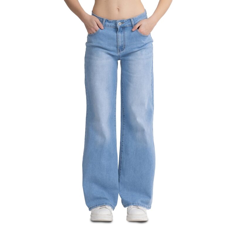 Vittorio Y Jeans Donna Baggy a Vita Alta Wide Leg