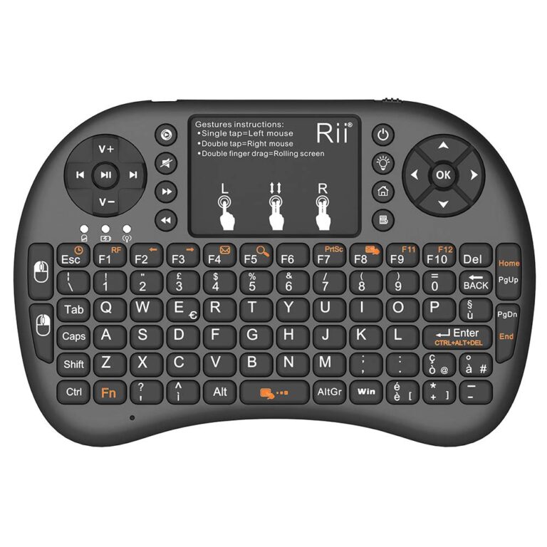 Rii Mini i8+ Tastiera Wireless Retroilluminata con Touchpad (layout ITA)