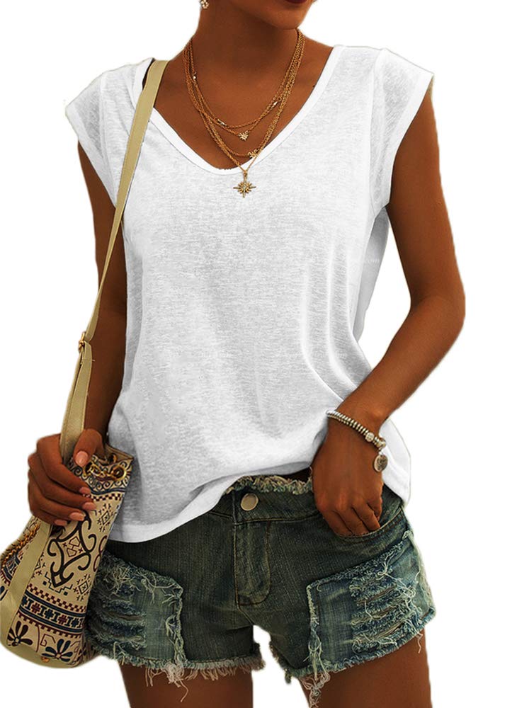 GeGekoko T-Shirt Donna Scollo a V Maniche ad Aletta