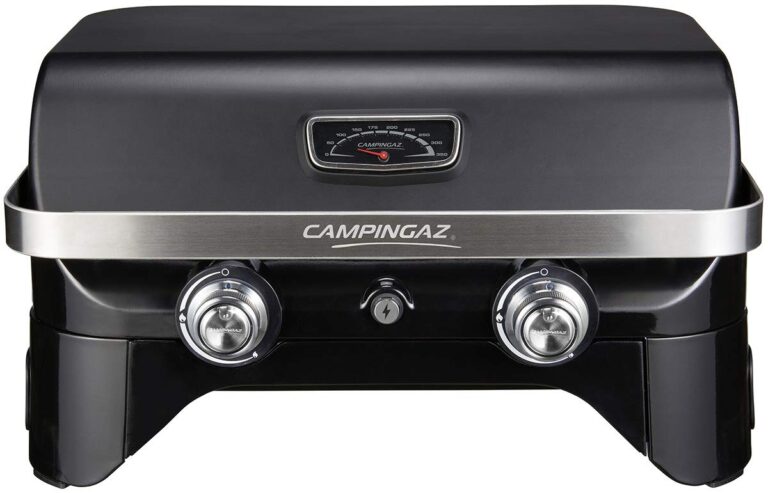 Campingaz Attitude 2100 LX griglia a gas, griglia da tavolo portatile, 2 bruciatori in acciaio, potenza di 5 kW, griglia a...