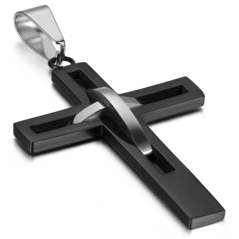 OIDEA Collana Uomo in Acciaio Inox con Pendente Croce