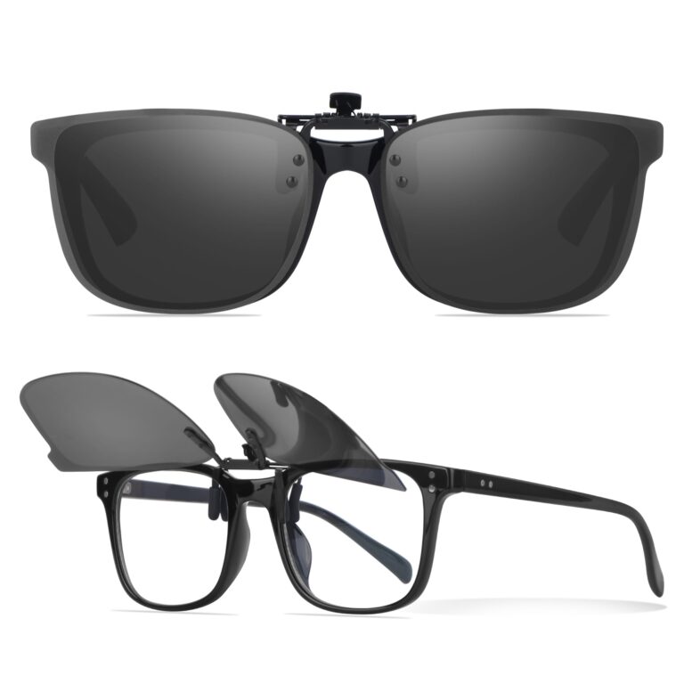 Nlieanuc Clip Occhiali da Sole Polarizzati - Flip Up Lenti da Sole per Occhiali da Vista Sovraocchiali Uomo Donna Protezio...