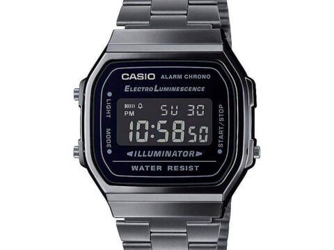 Casio Vintage A168WEGG-1BEF Orologio Digitale Unisex Acciaio Nero
