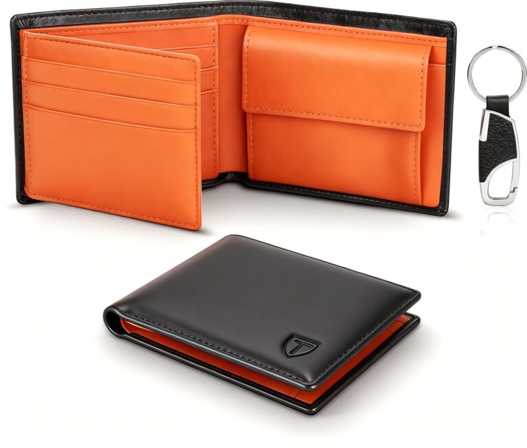 Teehon Portafoglio Uomo Slim in Vera Pelle con Blocco RFID