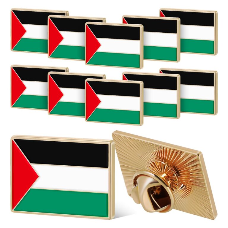 Set 12 Spille Pin Bandiera Palestina Decorative