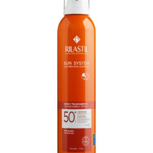 Rilastil Sun System Transparent Spray SPF 50+, Spray Corpo Trasparente, Previene Scottature, Macchie ed Eritemi, Resistent…