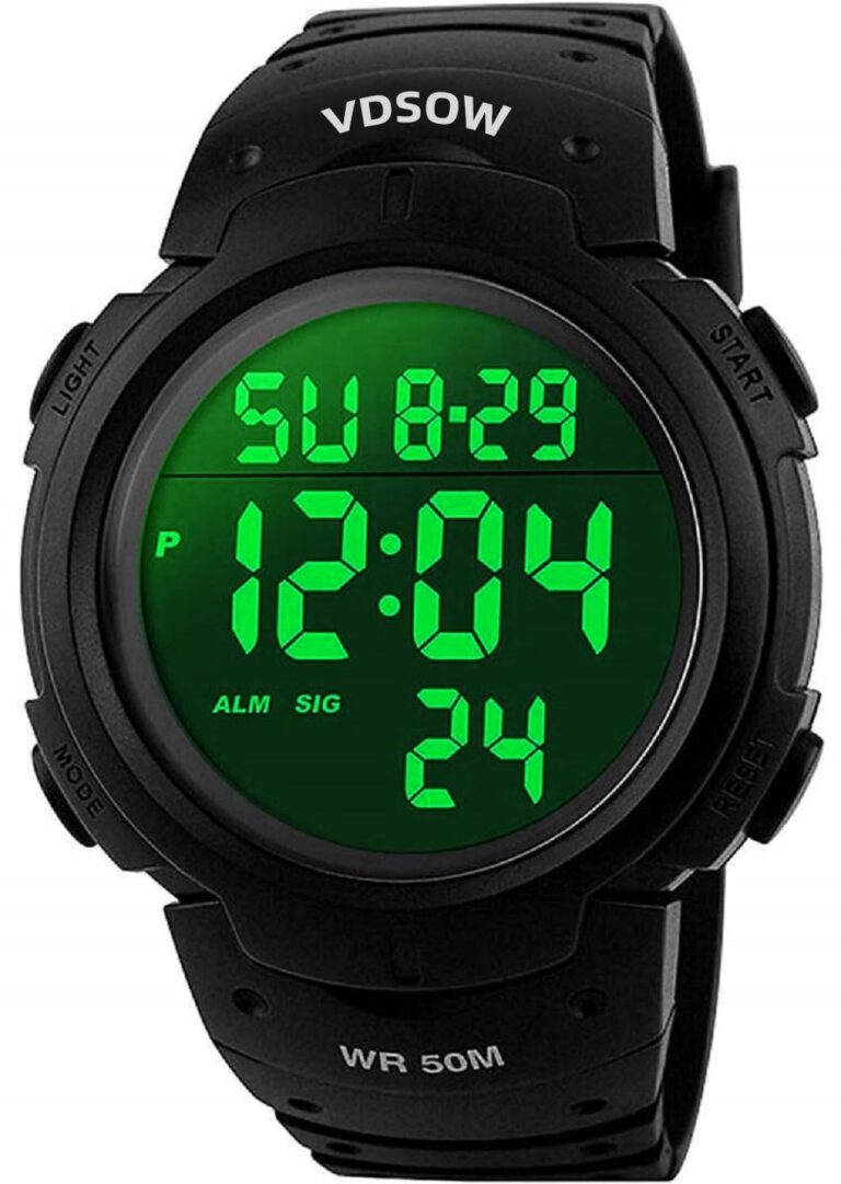 VDSOW Orologio Sportivo Digitale da Uomo con Sveglia e Retroilluminazione