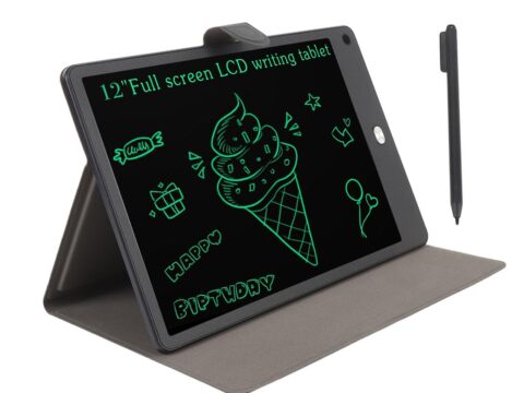 Tablet di Scrittura LCD 12″ Schermo Intero per Adulti con Cover PU