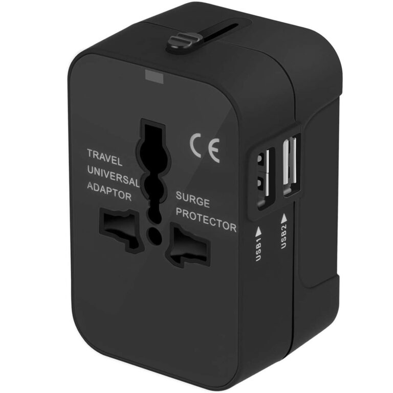 Amoner Adattatore da Viaggio Universale con 2 Porte USB, 180+ Paesi