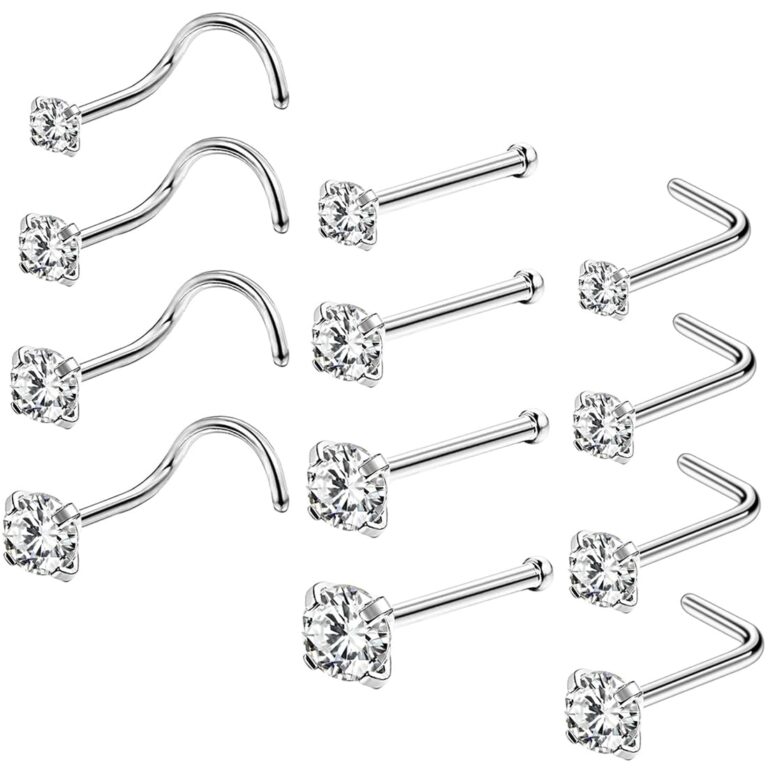 JEYORZY Set 12 perni nasali ipoallergenici con brillantino – Nostril