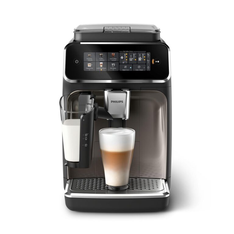 Philips Serie 3300 Macchina da caffè automatica - 6 tipi di bevande, Display touch screen a colori, LatteGo, SilentBrew, M...