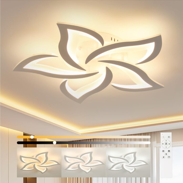 OTREN Lampadario Camera da Letto Moderno 60cm 48W, Plafoniera LED Soffitto Dimmerabile con Telecomando, 3000K–6500K, Luce ...