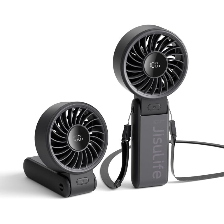 JISULIFE Ventilatore Portatile 3 in 1 con Display LED e 5000 mAh